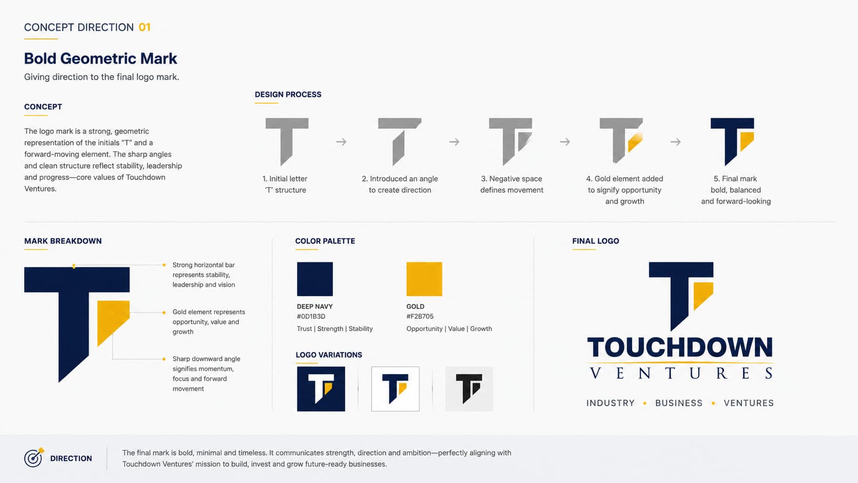 Concept Direction 01 — Bold Geometric Mark