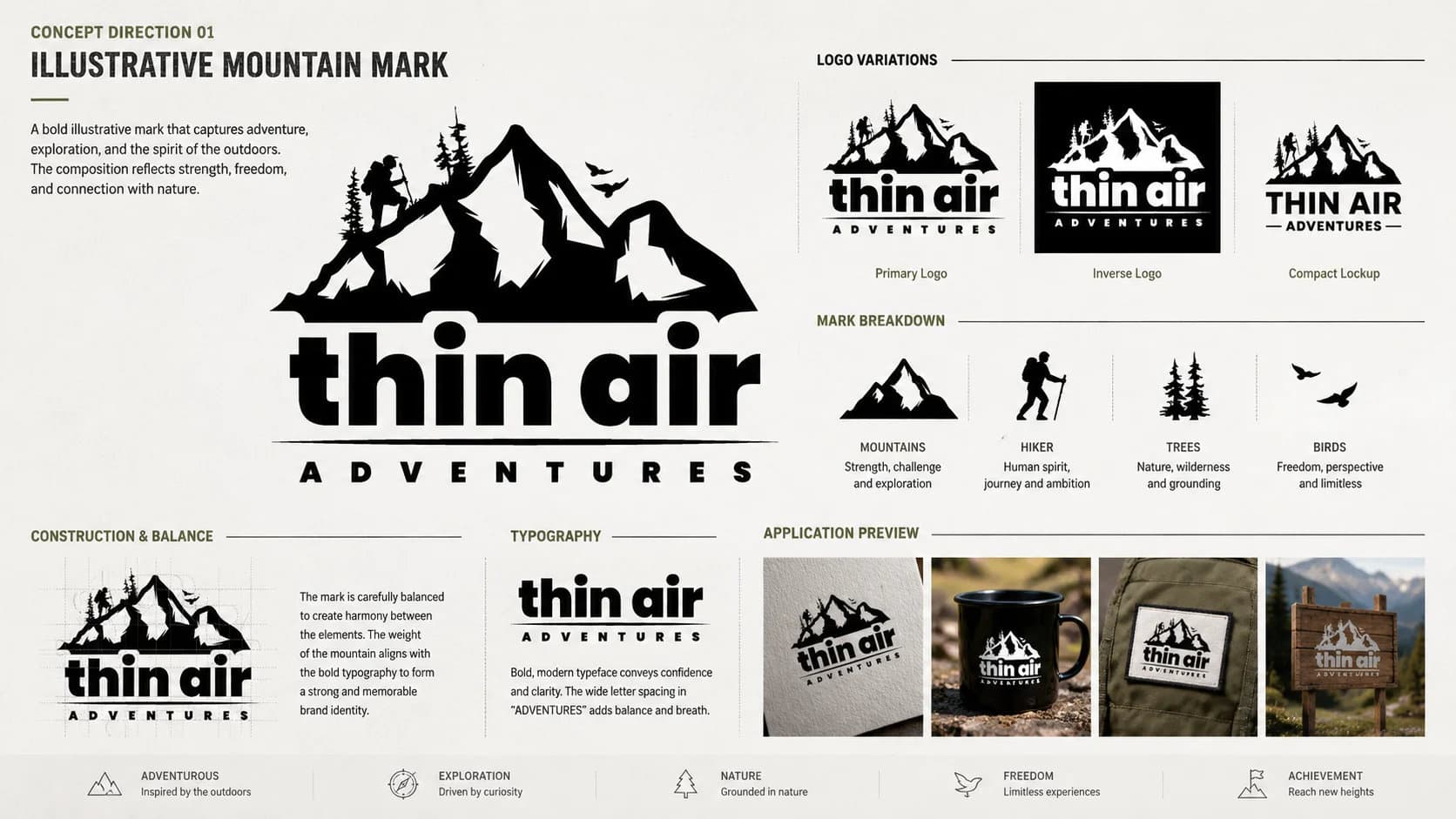 Concept Direction 01 — Illustrative Mountain Mark