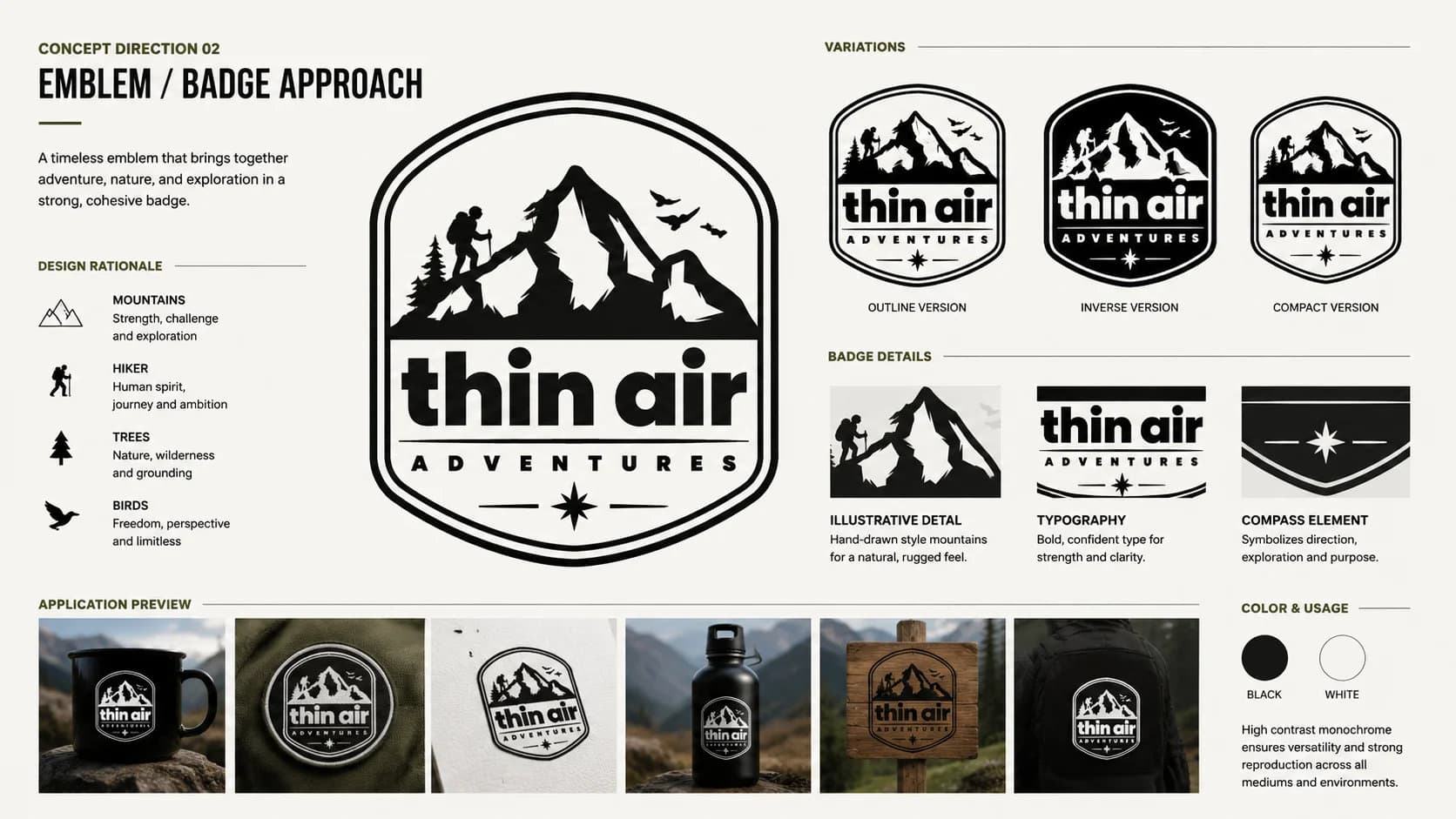 Concept Direction 02 — Emblem / Badge Approach
